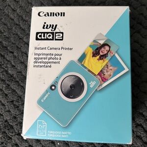 Canon Ivy Cliq 2 Instant Camera Printer, Turquoise ~ Open Box
